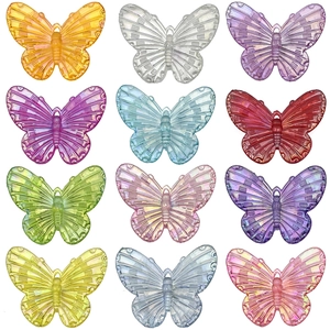 Bunte Acryl-Schmetterlingsanhänger in 12 schillernden Farben für DIY-Schmuckdesign