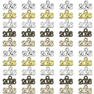 Colgantes personalizados año 2026 en oro y plata para creación de joyas DIY