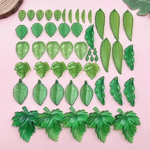 Colgantes de Acrílico con Forma de Hoja Verde Dijes de Hoja de Arce Para Fabricación de Joyas DIY Accesorios de Pulsera Collar Estilo Botánico