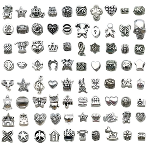Collezione di ciondoli in lega d'argento tibetano con forme di animali per braccialetti fai-da-te