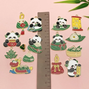 Chinese Dragon Boat Festival panda alloy charms collection with rulers for sizing