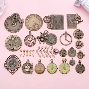 Ciondoli Orologio Ingranaggio in Lega di Zinco Vintage Steampunk per Creazione Gioielli Fai da Te Pendenti Meccanici Bronzo Antico