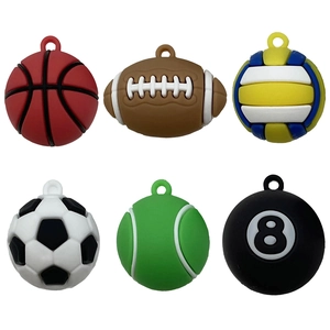 3D sports ball keychain pendants including basketball, soccer, and tennis balls