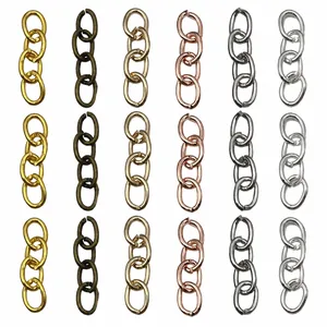 Conectores de cadena de metal DIY en seis colores para joyería y llaveros artesanales