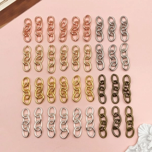 Cadena de Cuatro Secciones de Metal para Hacer Joyas DIY Eslabones de Conexión de Llavero de Hierro Accesorios para Pulseras y Collares Artesanales