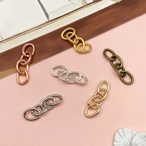 Cadenas de conexión DIY de cuatro eslabones metálicos en seis colores para joyas