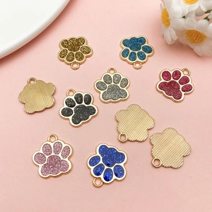 Pendentifs pattes de chat pailletés en alliage avec dorure pour bijoux DIY créatifs