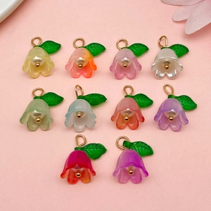 Acryl Lelietje-Van-Dalen Bloem Hangers Hars Blad DIY Sieraden Maken Hangers Voor Oorbellen Sleutelhangers Vrouwen Accessoires