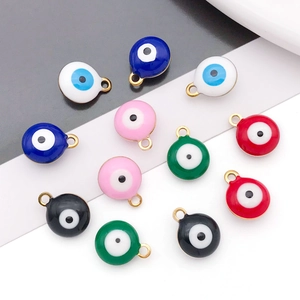 Set di ciondoli occhio del male 8mm in acciaio inox colorato per creazione gioielli fai-da-te
