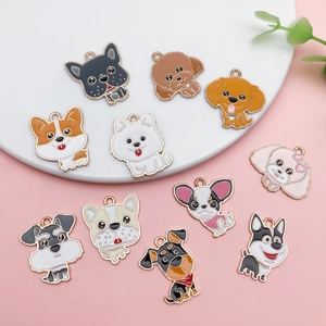 Simpatici Ciondoli per Cani in Lega di Smalto Accessori per la Creazione di Gioielli Fai-da-te per Collana Bracciale Pendente Cucciolo di Animale Regalo