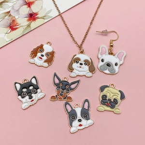 Pendentifs en émail pour chien en alliage pour création de bijoux DIY et colliers