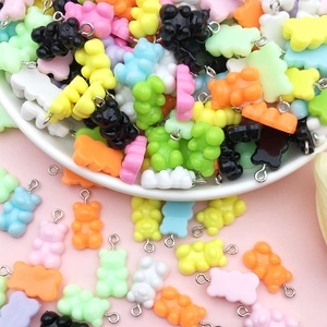 Colgantes de Oso de Acrílico Multicolor Color Caramelo Dijes de Oso de Resina para Creación de Joyas DIY Llaveros Pendientes Accesorios Hechos a Mano