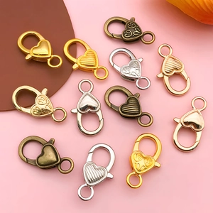 Fermoir Mousqueton en Alliage de Zinc Forme de Coeur Connecteur pour Fabrication DIY Bracelet Collier Sac Crochet Métal Multicolore Apprêts de Bijouterie
