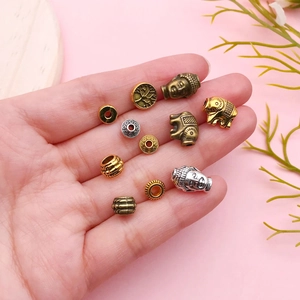 Lot de perles d'espacement en alliage or et argent pour la création de bijoux DIY