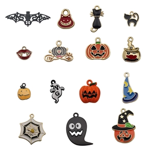 Set de dijes de esmalte de Halloween con calabazas y fantasmas para joyería artesanal