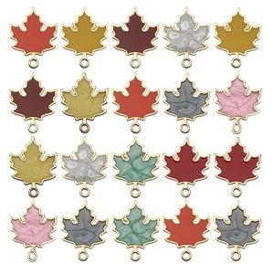 Colorful maple leaf enamel charms for DIY jewelry making earrings bracelets and necklaces