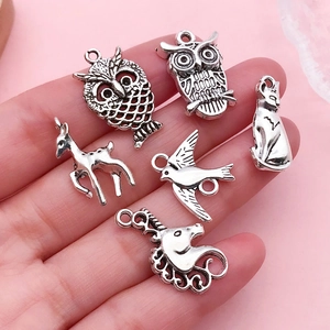 Lot de breloques animaux en alliage argenté pour la création de bijoux DIY