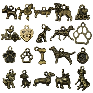 Lot de 20 pendentifs en alliage bronze antique chiens et pattes pour bijoux DIY