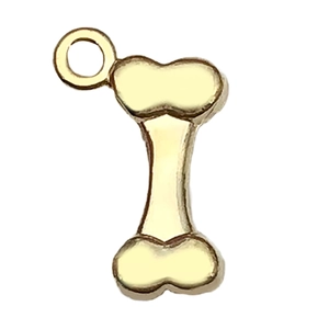 Pendentif en métal doré en forme d'os poli avec anneau pour création de bijoux DIY
