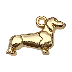 Pendentif teckel en alliage doré avec boucle pour création de colliers et bijoux DIY