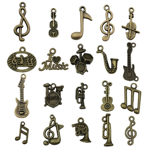 19pcs antique bronze musical instrument charms set for DIY jewelry necklaces and earrings