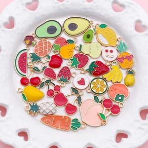 Sortierte Frucht- und Gemüse-Emaille-Anhänger für DIY-Schmuckherstellung und Basteln