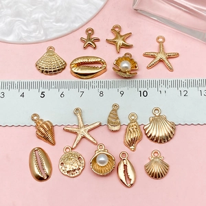 Ensemble de breloques dorées coquillages et étoiles de mer pour bijoux DIY et colliers