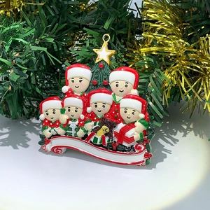 Custom Christmas tree ornament with six bears and a gold star for family decoration