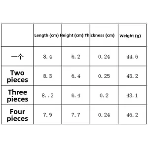 Detailed size chart for Reindeer Family Christmas ornaments with weight and dimensions