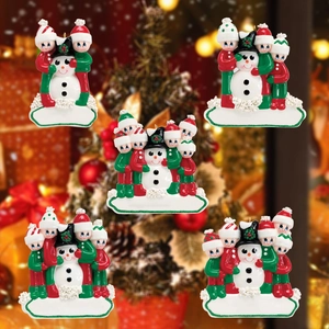 Weihnachten Schneemann Familie Legierung Anhänger DIY Namensschild Weihnachtsbaum Dekoration Cartoon Feiertag Haus Dekoration Ornament