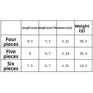 Size guide for penguin Christmas ornaments showing length, height and weight data