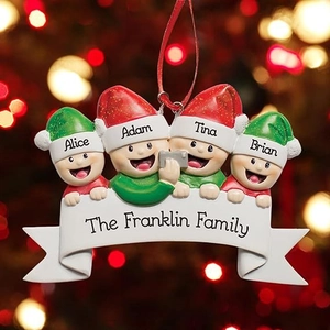 Alloy Snowman Family Hanging Ornament With Blank Banner Christmas Tree Decorative Pendant For Home Holiday Xmas Party Decor