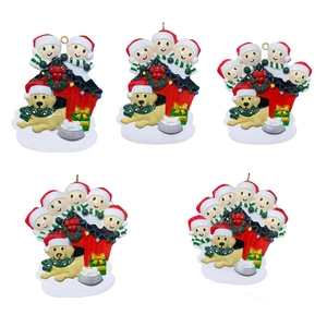 DIY Christmas resin ornaments featuring golden retrievers and customizable family members