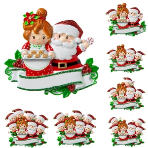 DIY Resin Mrs. Claus and family Christmas ornaments for 2-9 members with glitter accents