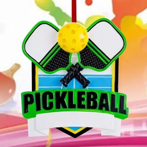 Pickleball Theme Sport Hanging Ornament Resin Racket Ball Court Pattern Decor For Christmas Tree Sports Fans Holiday Gift