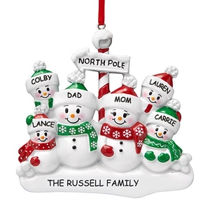 Christmas Snowman Family Hanging Ornament Resin North Pole Sign Festive Tree Decoration Holiday Gift Home Party Decor