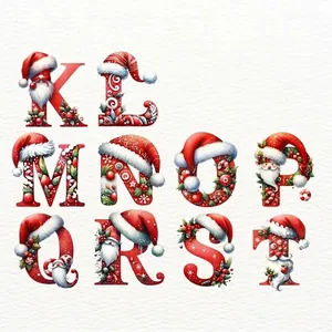 Lettres du Père Noël K-T en résine personnalisées pour décoration de sapin