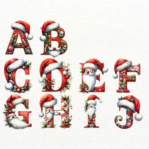 Décorations de Noël personnalisées en résine avec 26 lettres du Père Noël pour sapin