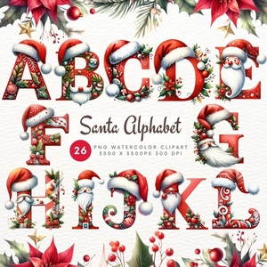 Lettre de l'Alphabet du Père Noël en Résine Ornement de Sapin de Noël Décoration Festive de Fête de Maison Cadeau
