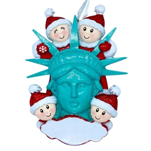 Freiheitsstatue-Schneemann-Weihnachtsschmuck mit personalisiertem Namensschild