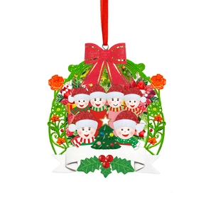 Resin Snowman Christmas Ornament Pendant With Red Bowknot For Family Christmas Tree Hanging Decoration Festive Party Gift