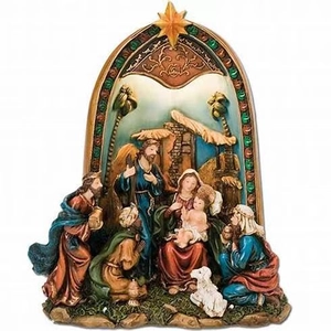 Ornements De Crèche De Noël En Résine Figurines Religieuses De La Sainte Famille Peintes À La Main Décorations De Fête