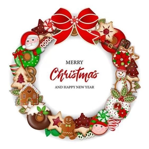 Christmas Resin Wreath Hanging Ornament Snowman Gingerbread Man Decoration For Xmas Tree Home Party Festive Decor Gift