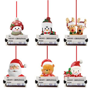 Personalized Resin Christmas Money Holder Ornament Creative Santa Snowman Animal Hanging Decoration For Christmas Tree Party Gift