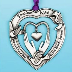 Memorial Angel Christmas Ornament Alloy Heart Snowflake Teardrop Shaped Hanging Decoration With Ribbon For Home Tree Decor