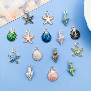 Alloy Enamel Ocean Starfish Shell Conch Pendants For DIY Jewelry Making Necklaces Bracelets Hair Accessories Women Marine Charms
