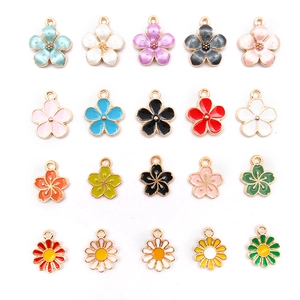 Legierung Emaille Blumen Charms Für DIY Schmuckherstellung Pastorale Gänseblümchen Kirschblüte Anhänger Für Ohrringe Handgefertigtes Zubehör