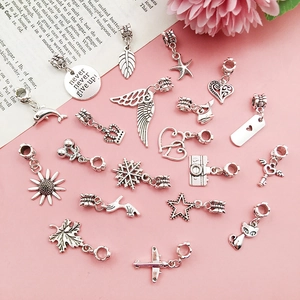 Antique Silver Alloy DIY Charms Pendants Mixed Style Heart Leaf Wings Animal Pendant For Jewelry Making Bracelet Necklace Accessories