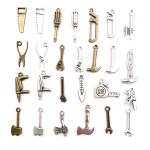 24-teiliges DIY Legierung Werkzeuganhänger Set in Antik-Bronze und Silber Optik