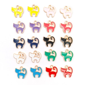 Set aus 20 bunten Kätzchen-Anhängern aus Legierung für DIY-Schmuck und Halsketten